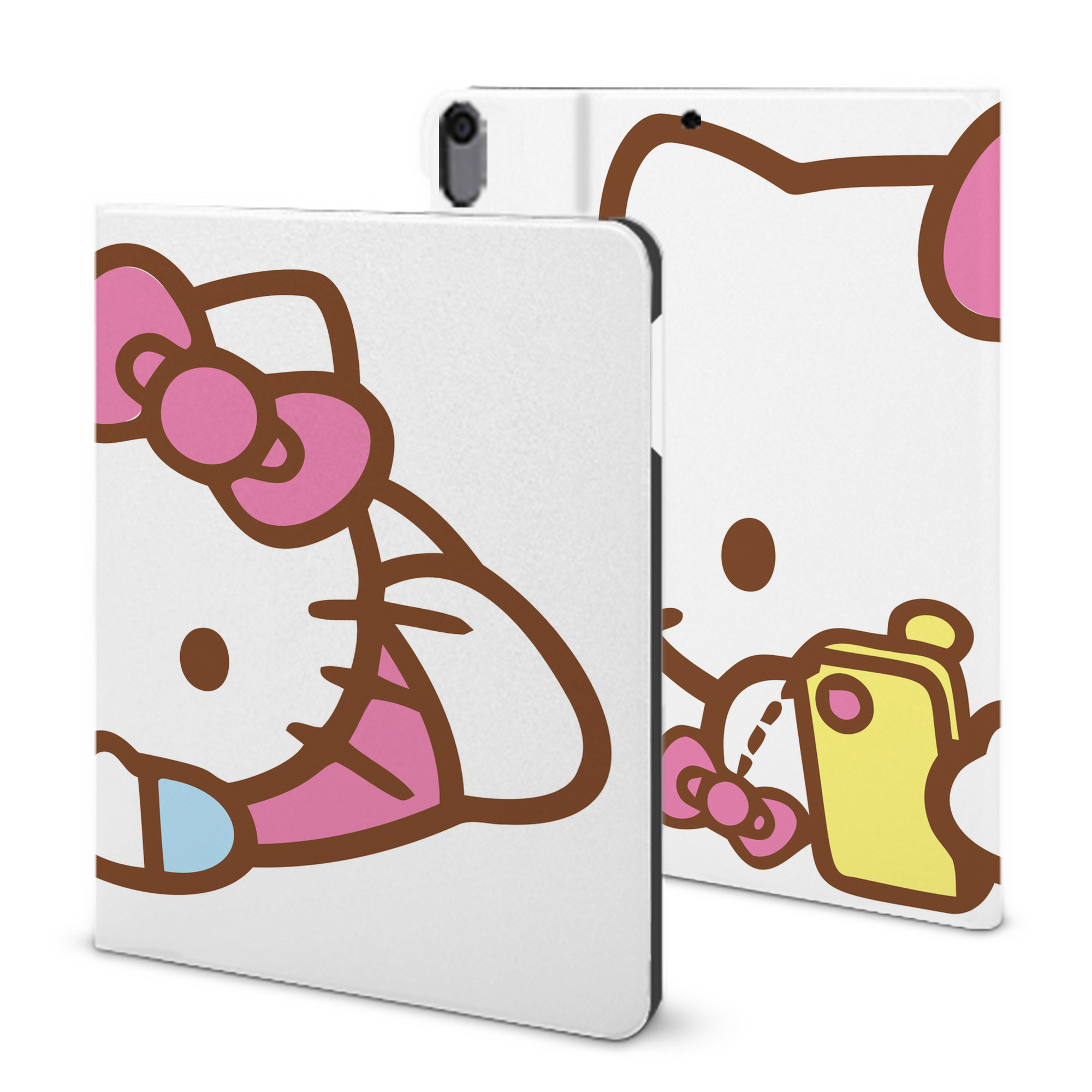 （画像用） Hello Kitty ハローキティ IPad ケース ブック型 PUレザー TPU 耐衝撃 軽量 薄型 ペン収納なし 全面保護 IPad 各モデル対応